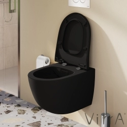 Vitra - Vitra Sento Yavaş Kapanır Klozet Kapağı, Kolay Sökülebilir, Mat Siyah