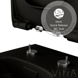 Vitra - Vitra Sento Yavaş Kapanır Klozet Kapağı, Kolay Sökülebilir, Mat Siyah
