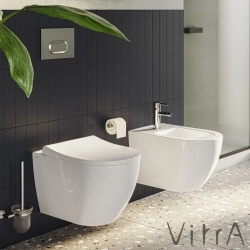 Vitra - Vitra Integra Round Klozet Kapağı, Slim, Yavaş Kapanır, Kolay Sök-Tak, Mat Beyaz