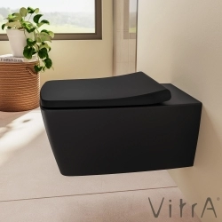 Vitra - Vitra Metropole Slim Klozet Kapağı, Yavaş Kapanır, Kolay Sökülebilir, Mat Siyah