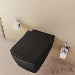 Vitra - Vitra Metropole Slim Klozet Kapağı, Yavaş Kapanır, Kolay Sökülebilir, Mat Siyah