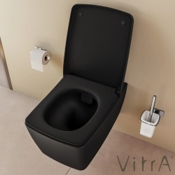 Vitra - Vitra Metropole Slim Klozet Kapağı, Yavaş Kapanır, Kolay Sökülebilir, Mat Siyah