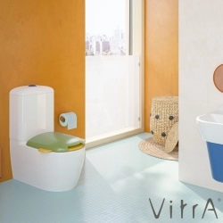 Vitra - Vitra Sento Çocuklar İçin Klozet Kapağı, Yavaş Kapanır, Yeşil-Sarı