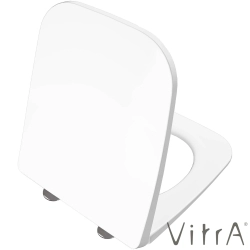 Vitra - Vitra Metropole Square Süper Slim Yavaş Kapanır Klozet Kapağı, Kolay Sökülebilir, Mat Beyaz