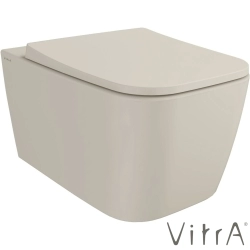 Vitra - Vitra Metropole Square Süper Slim Yavaş Kapanır Klozet Kapağı, Kolay Sökülebilir, Mat Kum Beji
