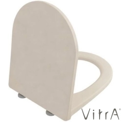 Vitra - Vitra Metropole Round Süper Slim Yavaş Kapanır Klozet Kapağı, Kolay Sökülebilir, Mat Kum Beji