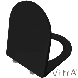 Vitra - Vitra Metropole Round Süper Slim Yavaş Kapanır Klozet Kapağı, Kolay Sökülebilir, Mat Siyah