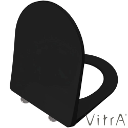 Vitra - Vitra Metropole Round Slim Yavaş Kapanır Klozet Kapağı, Kolay Sökülebilir, Çift Kat Görünümlü, Mat Siyah