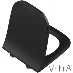 Vitra - Vitra Metropole Square Slim Yavaş Kapanır Klozet Kapağı, Kolay Sökülebilir, Mat Siyah