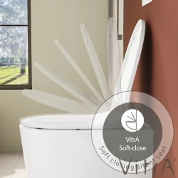 Vitra - Vitra Nest QuantumFlush Klozet Kapağı, Yavaş Kapanır