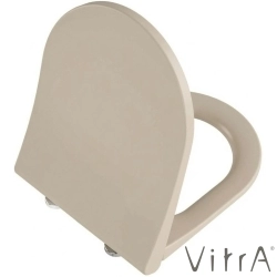 Vitra - Vitra Metropole Round Slim Yavaş Kapanır Klozet Kapağı, Kolay Sökülebilir, Tek Kat Görünümlü, Mat Bej