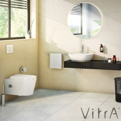 Vitra - Vitra Nest Rim-Ex Kanalsız Asma Klozet, Entegre Ara Musluklu