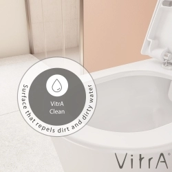 Vitra - Vitra Nest Rim-Ex Kanalsız Asma Klozet, Entegre Ara Musluklu