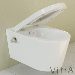 Vitra - Vitra Nest Rim-Ex Kanalsız Asma Klozet, Entegre Ara Musluklu