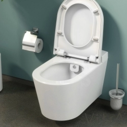 Vitra - Vitra Nest Rim-Ex Kanalsız Asma Klozet, Vitrafresh Deterjan Hazneli ve Entegre Ara Musluklu