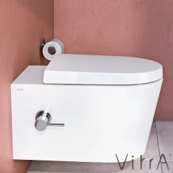 Vitra - Vitra Nest Rim-Ex Kanalsız Asma Klozet, Entegre Termostatik Ara Musluklu