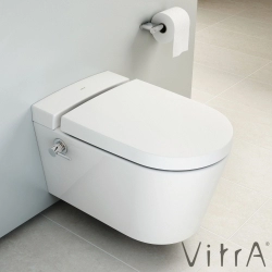 Vitra - Vitra Nest Rim-Ex Kanalsız Asma Klozet, Vitrafresh Deterjan Hazneli ve Termostatik Ara Musluklu
