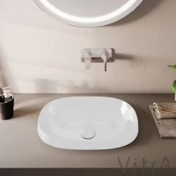 Vitra - Vitra Frame Tezgah Üstü Oval Lavabo, 56 cm, Mat Beyaz