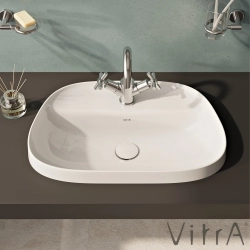 Vitra - Vitra Frame Tezgah Üstü Batarya Banklı TV Lavabo, 58 cm, Beyaz