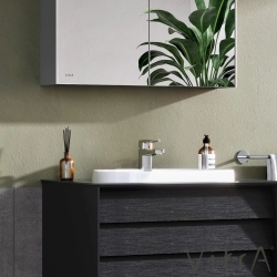 Vitra - Vitra Frame Tezgah Üstü Batarya Banklı TV Lavabo, 58 cm, Beyaz