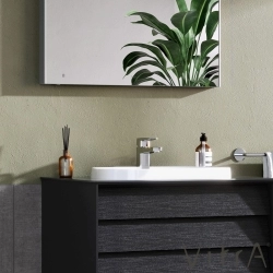 Vitra - Vitra Frame Tezgah Üstü Batarya Banklı TV Lavabo, 58 cm, Beyaz