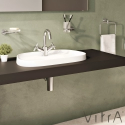 Vitra - Vitra Frame Tezgah Üstü Batarya Banklı TV Lavabo, 58 cm, Beyaz