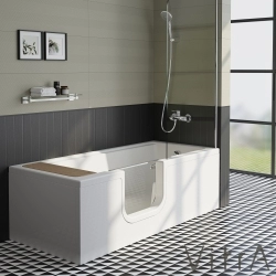 Vitra - Vitra Combo 170x75 AquaSoft Easy Hidromasajlı Küvet, (Krom Su Jetli), Sağ