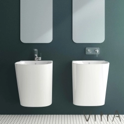 Vitra - Vitra Frame Monoblok Lavabo, 50 cm, Beyaz, Armatür Deliksiz