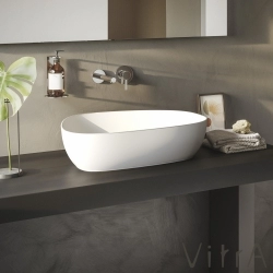 Vitra - Vitra Outline Asimetrik Çanak Lavabo, 56 cm, Mat Beyaz