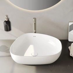 Vitra - Vitra Outline Asimetrik Çanak Lavabo, 56 cm, Beyaz