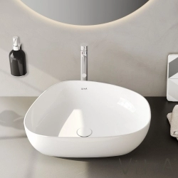 Vitra - Vitra Outline Asimetrik Çanak Lavabo, 56 cm, Beyaz
