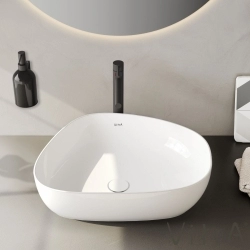 Vitra - Vitra Outline Asimetrik Çanak Lavabo, 56 cm, Beyaz
