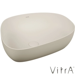Vitra - Vitra Outline Asimetrik Çanak Lavabo, 56 cm, Mat Kum Beji, VitraClean