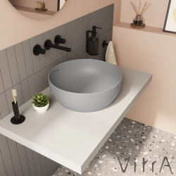 Vitra - Vitra Outline Yuvarlak Çanak Lavabo, 40 cm, Mat Taş Gri