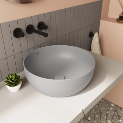 Vitra - Vitra Outline Yuvarlak Çanak Lavabo, 40 cm, Mat Taş Gri
