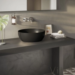 Vitra - Vitra Outline Yuvarlak Çanak Lavabo, 40 cm, Mat Siyah