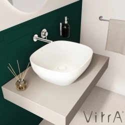 Vitra - Vitra Outline Kare Çanak Lavabo, 48 cm, Mat Beyaz