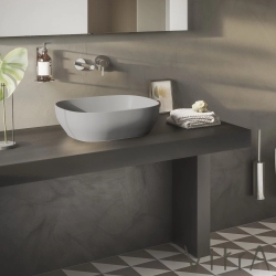 Vitra - Vitra Outline Kare Çanak Lavabo, 48 cm, Mat Taş Gri