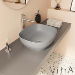 Vitra - Vitra Outline Kare Çanak Lavabo, 48 cm, Mat Taş Gri