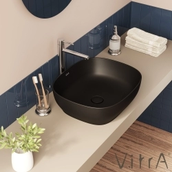 Vitra - Vitra Outline Kare Çanak Lavabo, 48 cm, Mat Siyah