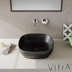 Vitra - Vitra Outline Kare Çanak Lavabo, 48 cm, Mat Siyah
