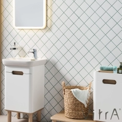 Vitra - Vitra Sento Lavabo Dolabı, 50 cm, Kapaklı, Mat Beyaz, Sağ