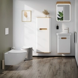 Vitra - Vitra Sento Lavabo Dolabı, 50 cm, Kapaklı, Mat Beyaz, Sol