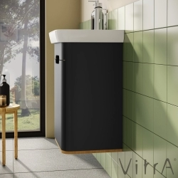 Vitra - Vitra Sento Lavabo Dolabı, 50 cm, Kapaklı, Mat Antrasit, Sağ