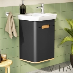 Vitra - Vitra Sento Lavabo Dolabı, 50 cm, Kapaklı, Mat Antrasit, Sağ