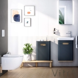 Vitra - Vitra Sento Lavabo Dolabı, 50 cm, Kapaklı, Mat Antrasit, Sol