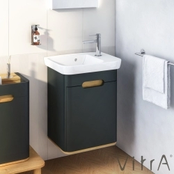 Vitra - Vitra Sento Lavabo Dolabı, 50 cm, Kapaklı, Mat Antrasit, Sol