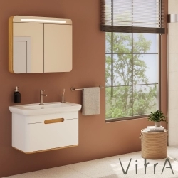 Vitra - Vitra Sento Tek Çekmeceli Lavabo Dolabı, Ayaksız, 80 Cm, Mat Beyaz