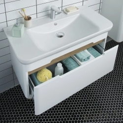 Vitra - Vitra Sento Tek Çekmeceli Lavabo Dolabı, Ayaksız, 80 Cm, Mat Beyaz