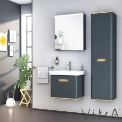 Vitra - Vitra Sento Tek Çekmeceli Lavabo Dolabı, Ayaksız, 65 Cm, Mat Antrasit